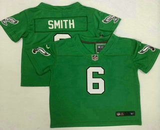 Toddlers Philadelphia Eagles #6 DeVonta Smith Green 2023 Vapor Limited Throwback Jersey