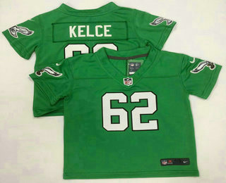 Toddlers Philadelphia Eagles #62 Jason Kelce Green 2023 Vapor Limited Throwback Jersey