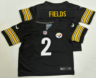Toddlers Pittsburgh Steelers #2 Justin Fields Black Vapor Untouchable Limited Stitched Jersey