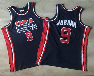 USA Basketball 1992 Olympic Dream Team #9 Michael Jordan 1992 Blue Hardwood Classics Soul AU Throwback Jersey