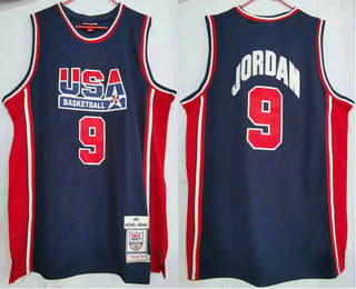 USA Basketball 1992 Olympic Dream Team #9 Michael Jordan 1992 Blue Hardwood Classics Soul Swingman Throwback Jersey