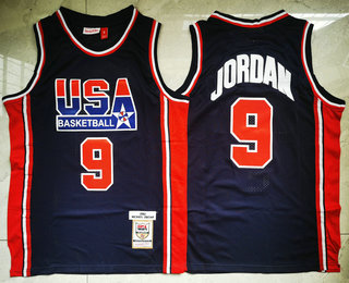 USA Basketball 1992 Olympic Dream Team #9 Michael Jordan 1992 Blue Hardwood Classics Soul Swingman Throwback Jersey