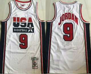 USA Basketball 1992 Olympic Dream Team #9 Michael Jordan 1992 White Hardwood Classics Soul AU Throwback Jersey