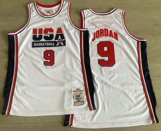 USA Basketball 1992 Olympic Dream Team #9 Michael Jordan 1992 White Hardwood Classics Soul AU Throwback Jersey