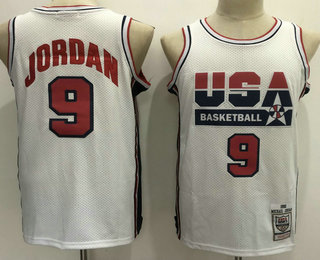 USA Basketball 1992 Olympic Dream Team #9 Michael Jordan White Hardwood Classics Soul Swingman Throwback Jersey