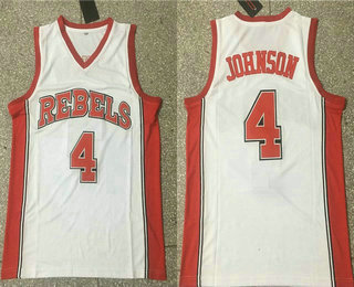 Unlv Rebels #4 Larry Johnson White College Basketball Jersey