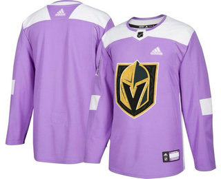 Vegas Golden Knights Purple Adidas Hockey Fights Cancer Custom Practice Jersey