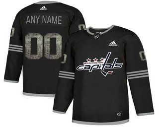 Washington Capitals Black Shadow Logo Print Men's Customized Adidas Jersey