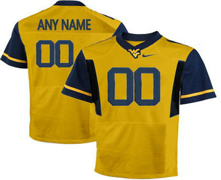 West Virginia Mountaineers Customized College Football Limited Jersey - Gold