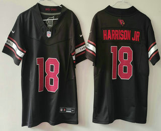 Women's Arizona Cardinals #18 Marvin Harrison Jr Limited Black FUSE Vapor Jersey