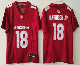 Women's Arizona Cardinals #18 Marvin Harrison Jr Limited Red FUSE Vapor Jersey