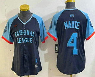 Women's Arizona Diamondbacks #4 Ketel Marte Navy 2024 All Star Limited Stitched Jersey