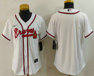 Women's Atlanta Braves Blank White Cool Base Stitched Baseball Jersey