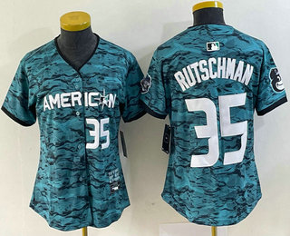 Women's Baltimore Orioles #35 Adley Rutschman Teal 2023 All Star Cool Base Stitched Baseball Jersey