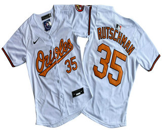 Women's Baltimore Orioles #35 Adley Rutschman White Limited Cool Base Jersey
