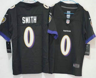 Women's Baltimore Ravens #0 Roquan Smith Limited Black Vapor Jersey