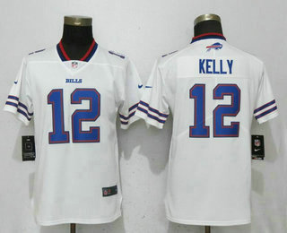 Women's Buffalo Bills #12 Jim Kelly White 2017 Vapor Untouchable Stitched NFL Nike Limited Jersey