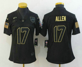 Women's Buffalo Bills #17 Josh Allen Black 2020 Salute To Service Stitched NFL Nike Limited Jersey