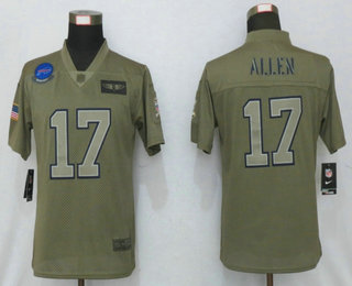 Women's Buffalo Bills #17 Josh Allen Olive Camo 2019 Salute To Service Stitched NFL Nike Limited Jersey