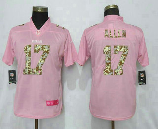 Women's Buffalo Bills #17 Josh Allen Pink Camo Fashion 2019 Vapor Untouchable Stitched NFL Nike Limited Jersey