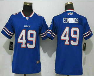 Women's Buffalo Bills #49 Tremaine Edmunds Royal Blue Team Color 2017 Vapor Untouchable Stitched NFL Nike Limited Jersey