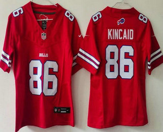 Women's Buffalo Bills #86 Dalton Kincaid Limited Red FUSE Vapor Jersey