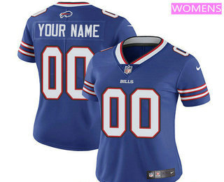 Women's Buffalo Bills Custom Vapor Untouchable Royal Blue Team Color NFL Nike Limited Jersey