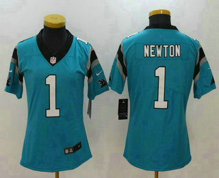 Women's Carolina Panthers #1 Cam Newton Light Blue 2017 Vapor Untouchable Stitched NFL Nike Limited Jersey