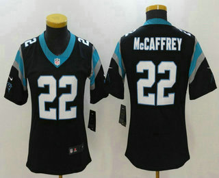 Women's Carolina Panthers #22 Christian McCaffrey Black 2017 Vapor Untouchable Stitched NFL Nike Limited Jersey