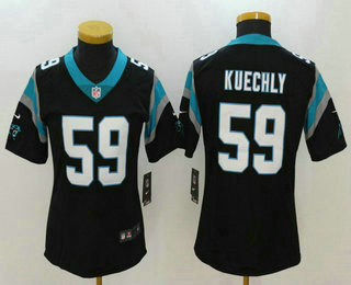 Women's Carolina Panthers #59 Luke Kuechly Black 2017 Vapor Untouchable Stitched NFL Nike Limited Jersey