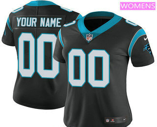 Women's Carolina Panthers Custom Vapor Untouchable Black Team Color NFL Nike Limited Jersey