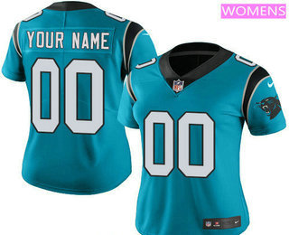 Women's Carolina Panthers Custom Vapor Untouchable Light Blue Alternate NFL Nike Limited Jersey