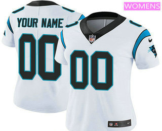 Women's Carolina Panthers Custom Vapor Untouchable White Road NFL Nike Limited Jersey