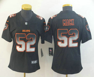 Women's Chicago Bear #52 Khalil Mack Black 2019 Vapor Smoke Fashion Stitched NFL Nike Limited Jersey