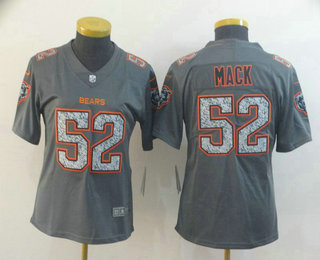 Women's Chicago Bear #52 Khalil Mack Gray Fashion Static 2019 Vapor Untouchable Stitched NFL Nike Limited Jersey