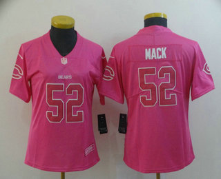 Women's Chicago Bear #52 Khalil Mack Pink 2019 Vapor Untouchable Stitched NFL Nike Limited Jersey