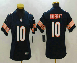 Women's Chicago Bears #10 Mitchell Trubisky Navy Blue 2017 Vapor Untouchable Stitched NFL Nike Limited Jersey