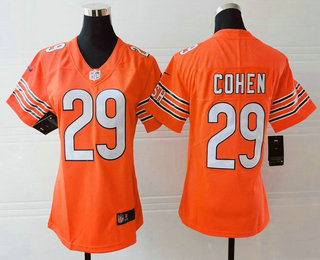 Women's Chicago Bears #29 Tarik Cohen Orange 2017 Vapor Untouchable Stitched NFL Nike Limited Jersey