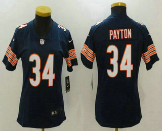 Women's Chicago Bears #34 Walter Payton Navy Blue 2017 Vapor Untouchable Stitched NFL Nike Limited Jersey