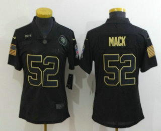 Women's Chicago Bears #52 Khalil Mack Black 2020 Salute To Service Stitched NFL Nike Limited Jersey