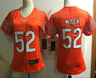 Women's Chicago Bears #52 Khalil Mack Orange 2018 Vapor Untouchable Stitched NFL Nike Limited Jersey