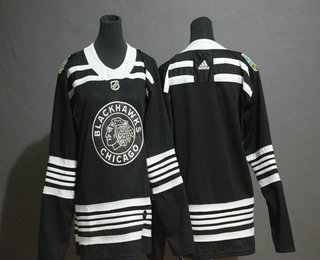 Women's Chicago Blackhawks Blank Black 2019 Winter Classic Adidas Stitched NHL Jersey