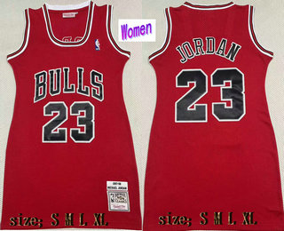 Women's Chicago Bulls #23 Michael Jordan 1997-98 Red Hardwood Swingman Throwback Dress