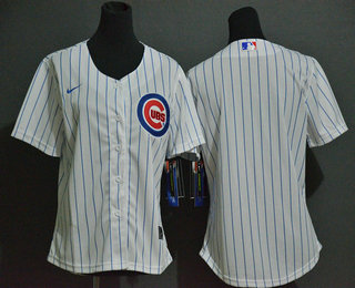 Women's Chicago Cubs Blank White Stitched MLB Cool Base Nike Jersey