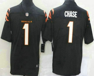 Women's Cincinnati Bengals #1 JaMarr Chase Limited Black Vapor Jersey