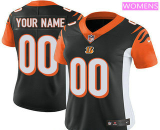 Women's Cincinnati Bengals Custom Vapor Untouchable Black Team Color NFL Nike Limited Jersey