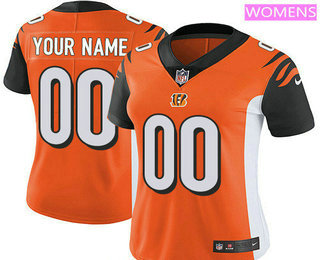 Women's Cincinnati Bengals Custom Vapor Untouchable Orange Alternate NFL Nike Limited Jersey