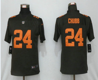 Women's Cleveland Browns #24 Nick Chubb Brown 2020 Color Rush Stitched NFL Nike Limited Jersey