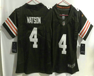 Women's Cleveland Browns #4 Deshaun Watson Brown 2022 NEW Vapor Untouchable Stitched NFL Nike Limited Jersey