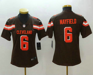 Women's Cleveland Browns #6 Baker Mayfield Browns Brown 2018 Vapor Untouchable Stitched NFL Nike Limited Jersey